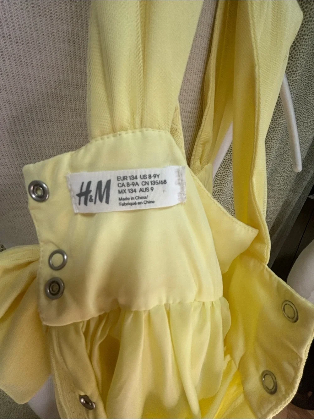 H&M Pale Yellow Pleated Midi Dress
